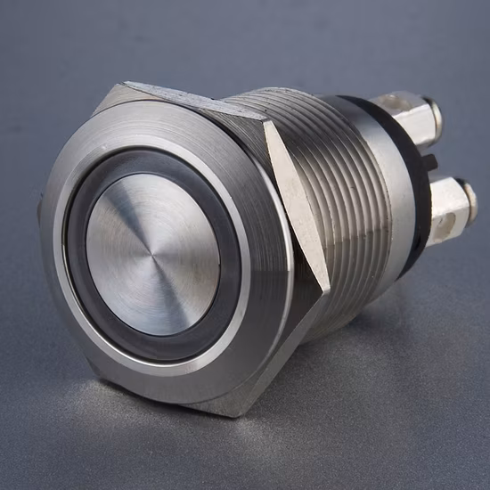 Bouton poussoir momentané de verrouillage LED de 16 mm, interrupteur d'alimentation normalement ouvert